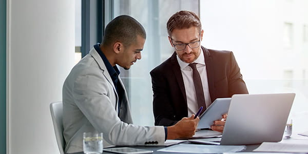 two businessmen meeting