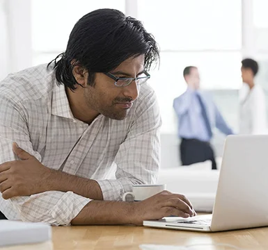 man working a laptop