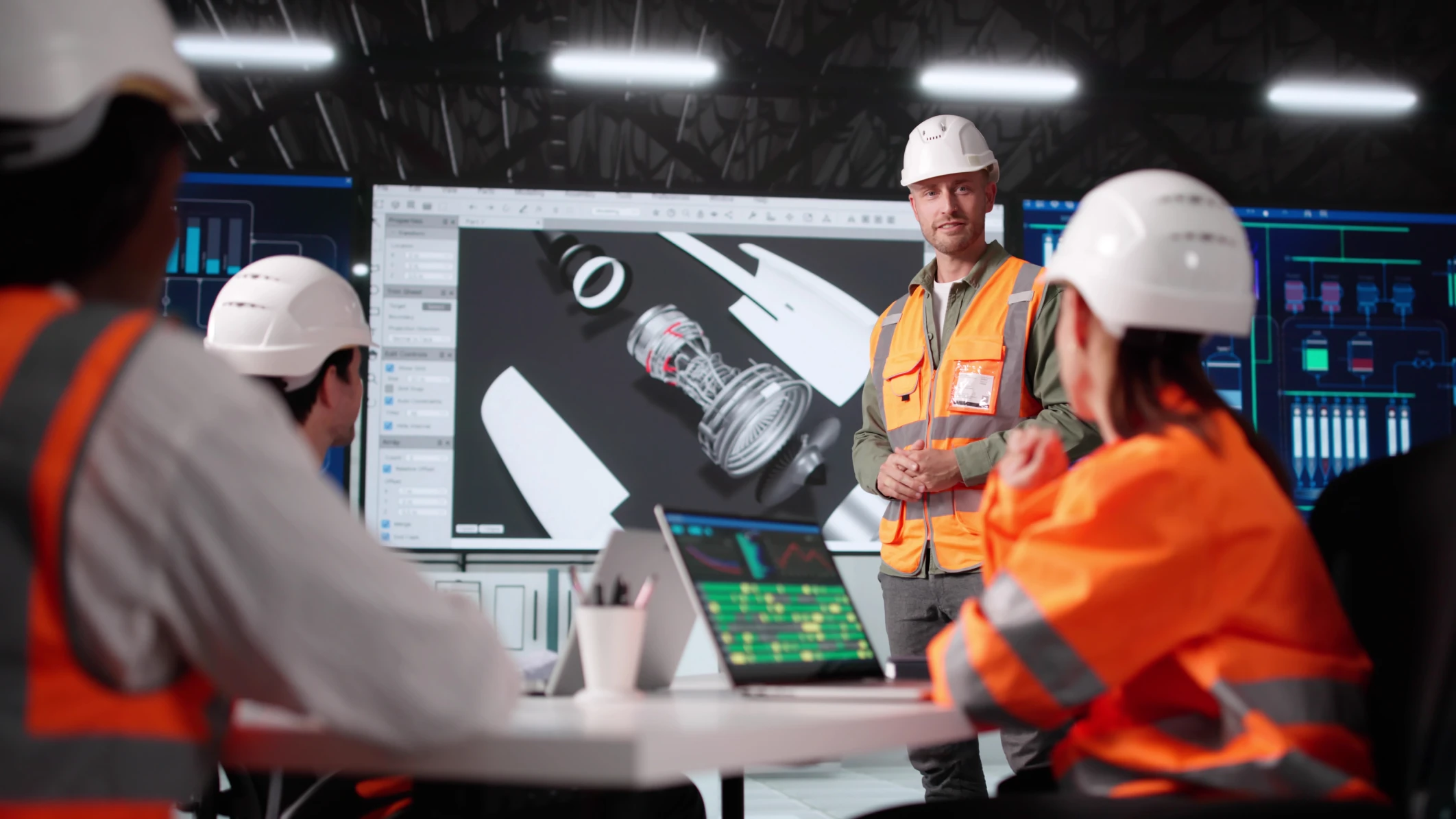 engineering crew working