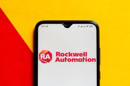 Rockwell Automation logo on a phone screen