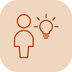 person with lightbulb icon
